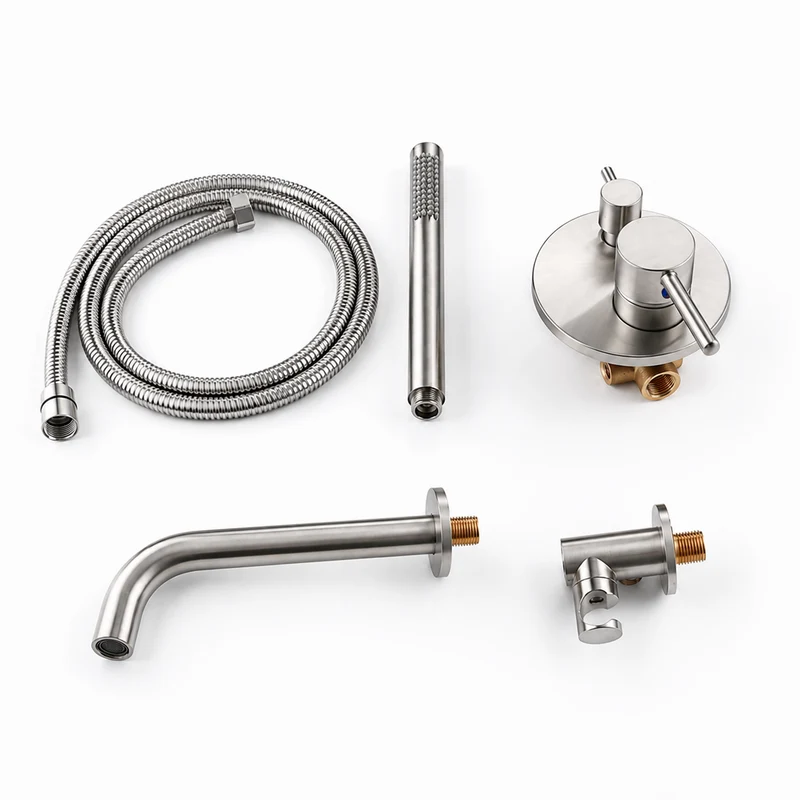 Mitigeur de bain encastré inox brossé