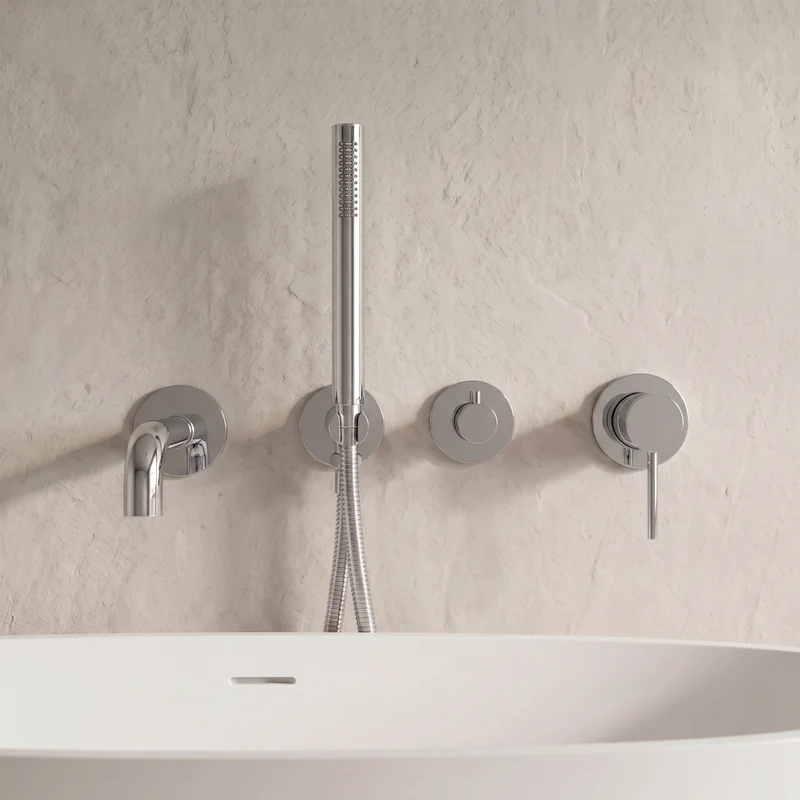 Mitigeur de baignoire encastré chrome