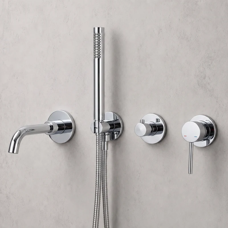 Mitigeur de baignoire encastré chrome