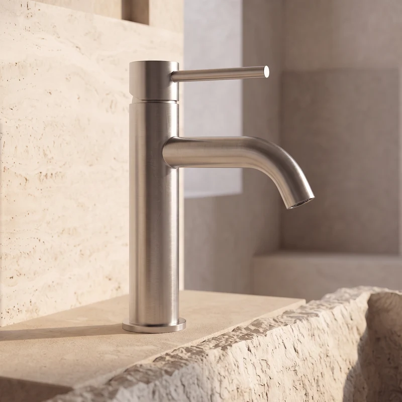 Mitigeur de vasque inox brossé