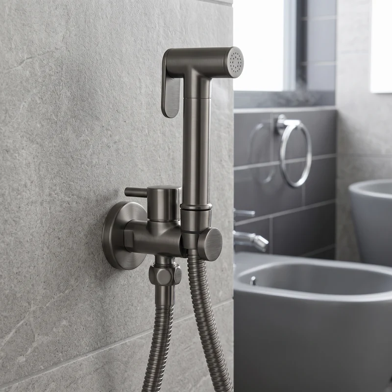 Douchette hygiénique gris brossé
