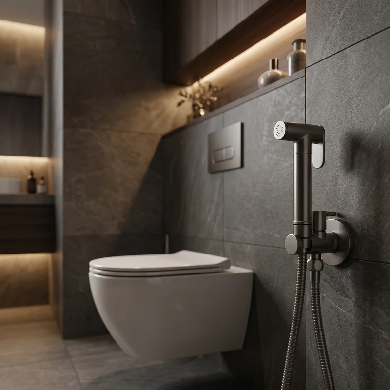 Douchette hygiénique gris brossé