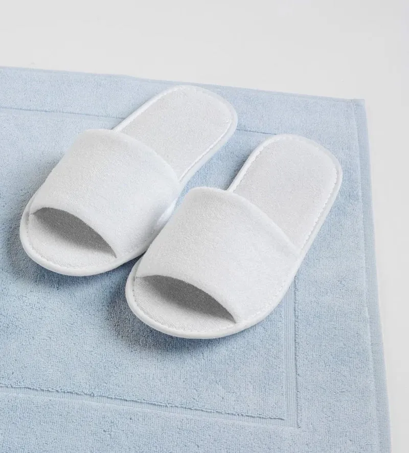 Chaussons en éponge, bride ouverte, blanc, taille unique