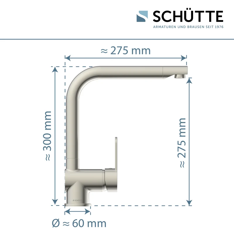 Robinet cuisine Schütte RIO effet inox