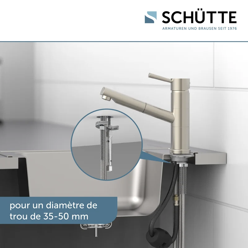 Robinet douchette Schütte UNICORN bec droit inox