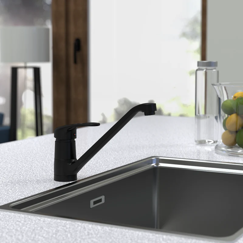 Robinet mitigeur cuisine noir mat Schütte GRANDE