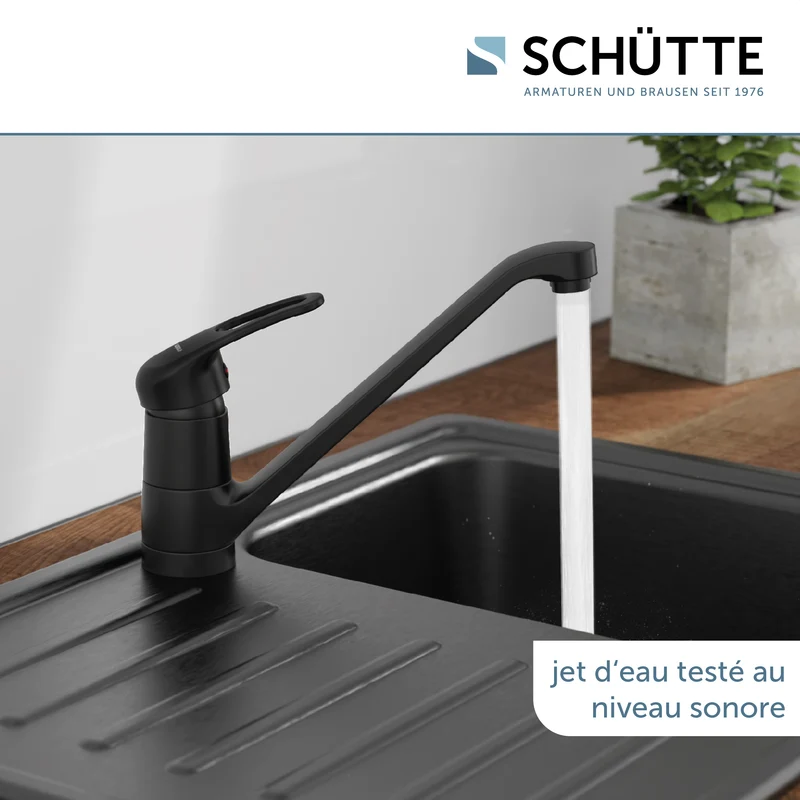 Robinet mitigeur cuisine noir mat Schütte GRANDE