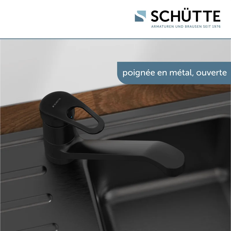 Robinet mitigeur cuisine noir mat Schütte GRANDE