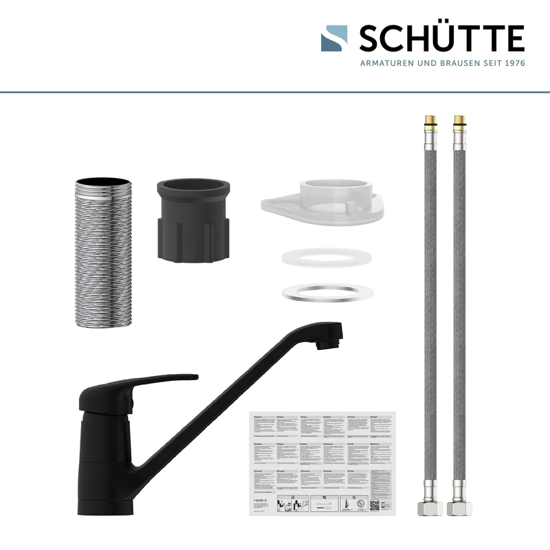 Robinet mitigeur cuisine noir mat Schütte GRANDE