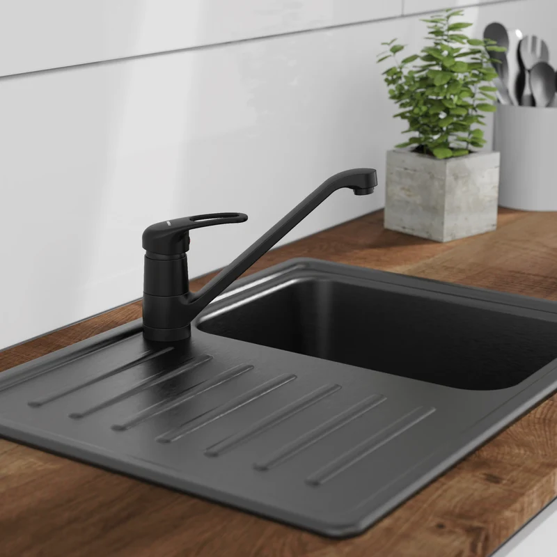 Robinet mitigeur cuisine noir mat Schütte GRANDE