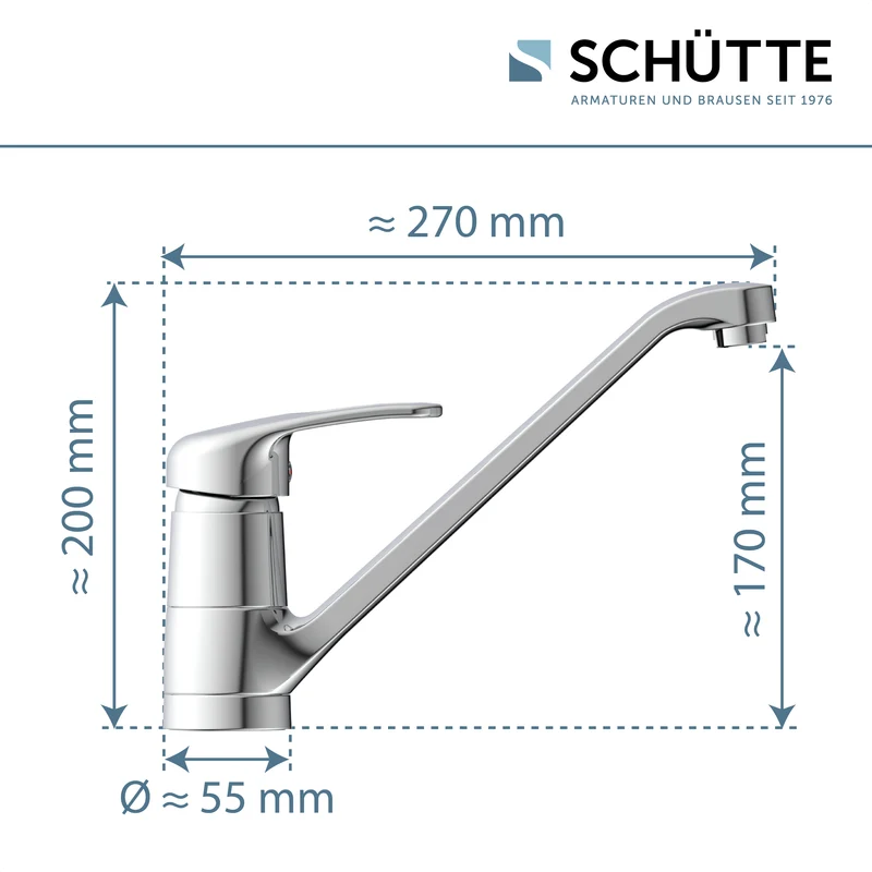 Robinet mitigeur cuisine chromé Schütte GRANDE