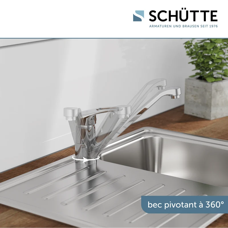 Robinet mitigeur cuisine chromé Schütte GRANDE