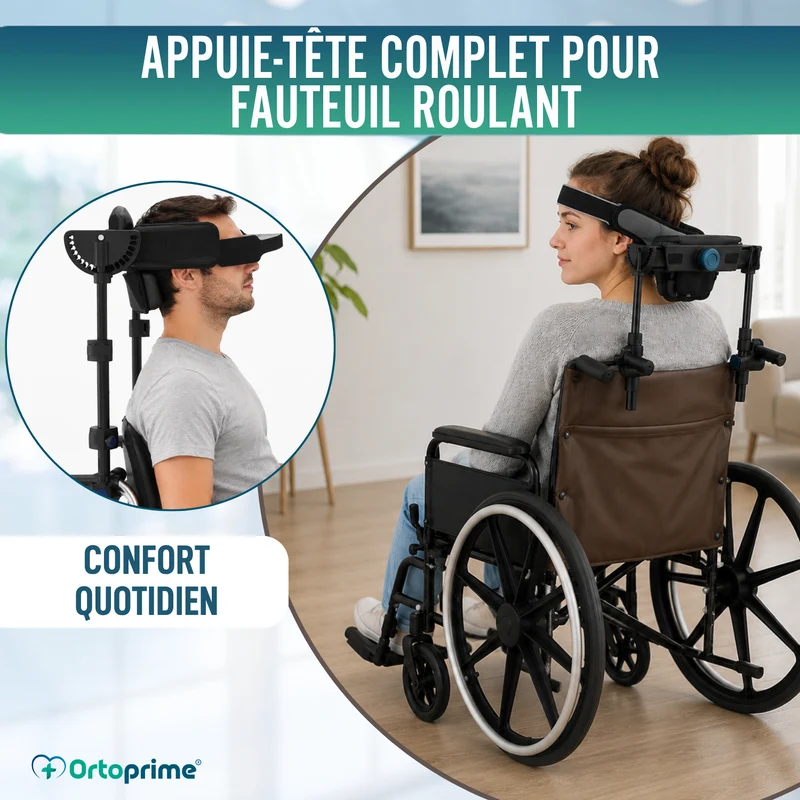 Appui-tête Réglable pour Fauteuil Roulant | 2 Modèles