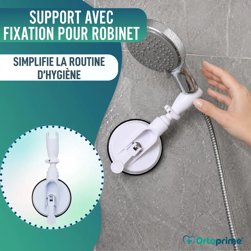 Support de Douche avec Ventouse et Levier | Porte-douche Universel