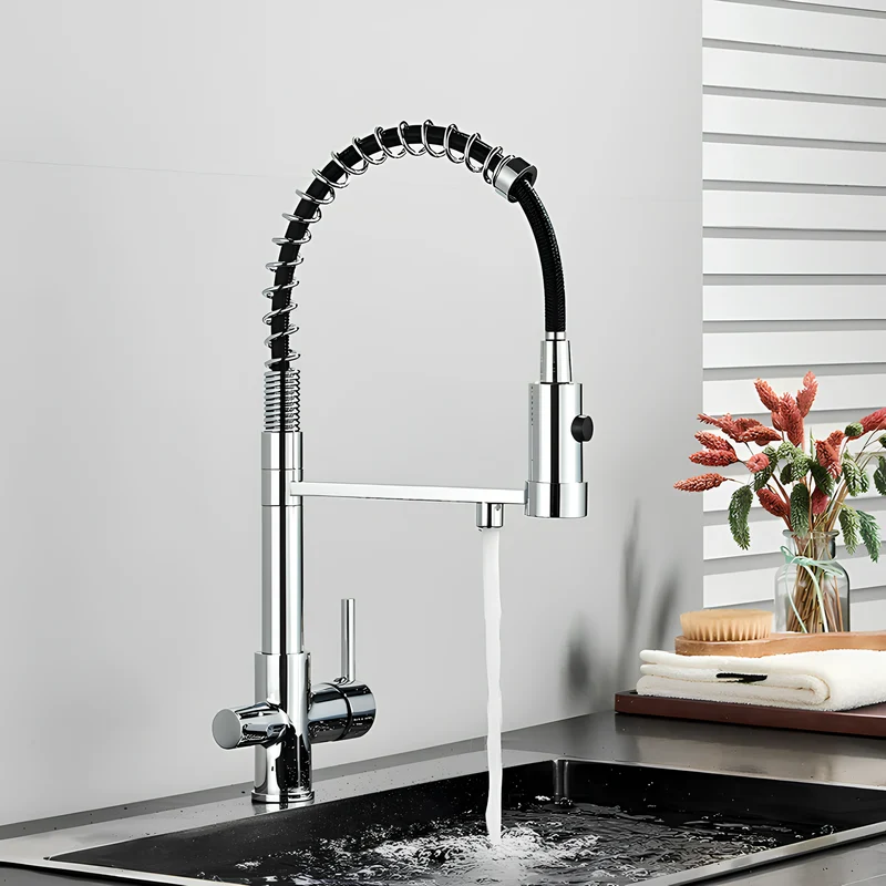 Robinet cuisine douchette – Purification & eau chaude/froide