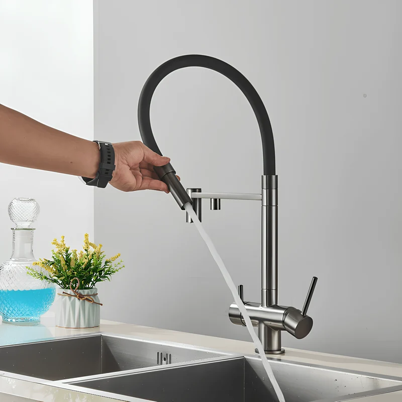 Robinet cuisine douchette – Purification & eau chaude/froide
