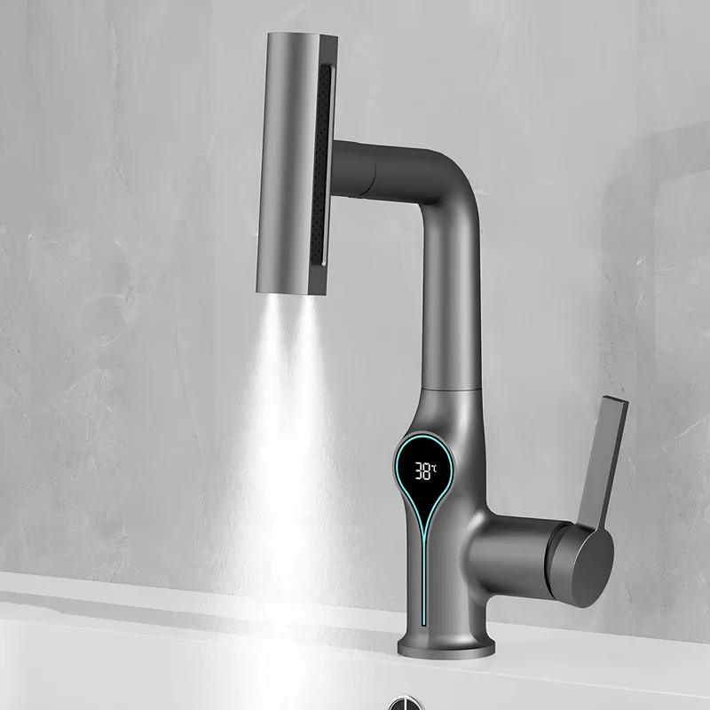 Robinet cascade avec affichage température
