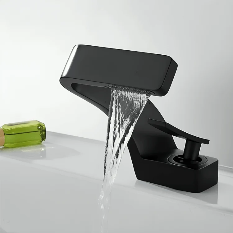Mitigeur de lavabo cascade moderne en orange – Eau chaude et froide