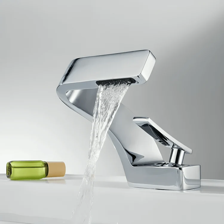 Mitigeur de lavabo cascade moderne en orange – Eau chaude et froide