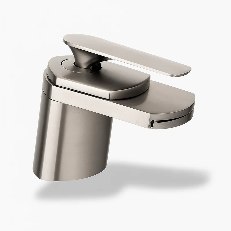 Robinet cascade doré pour lavabo – design moderne en laiton poli
