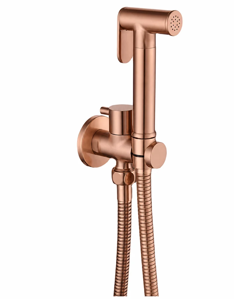 Douchette hygiénique or rose brossé