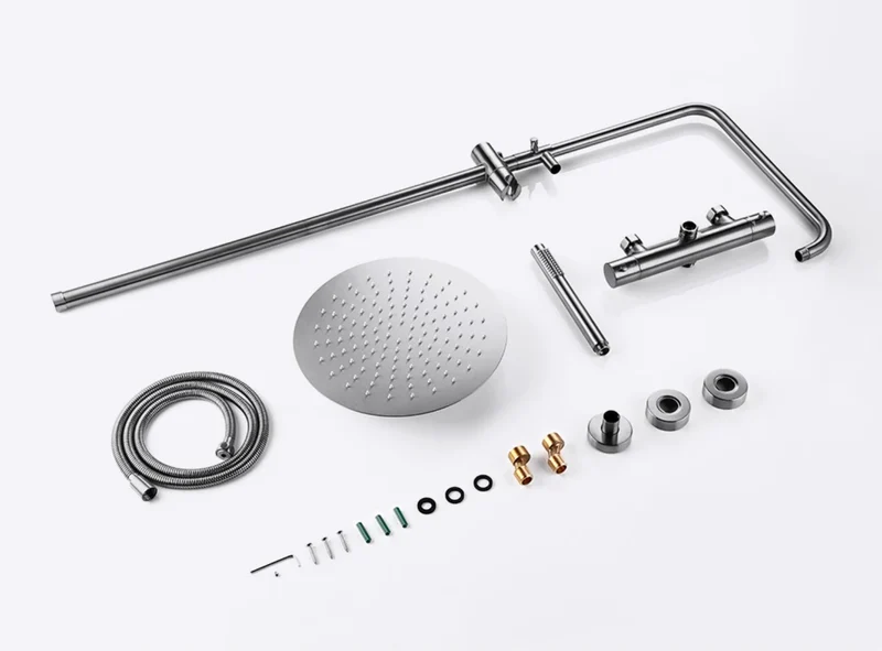 Colonne de douche thermostatique acier brossé