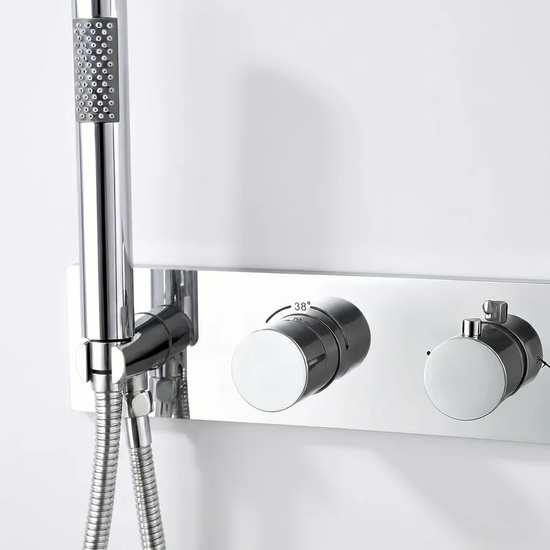 Colonne de douche encastrée chrome