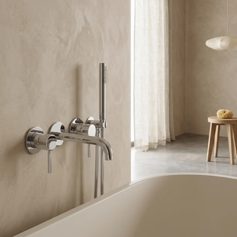 Ensemble de bain encastré chromé
