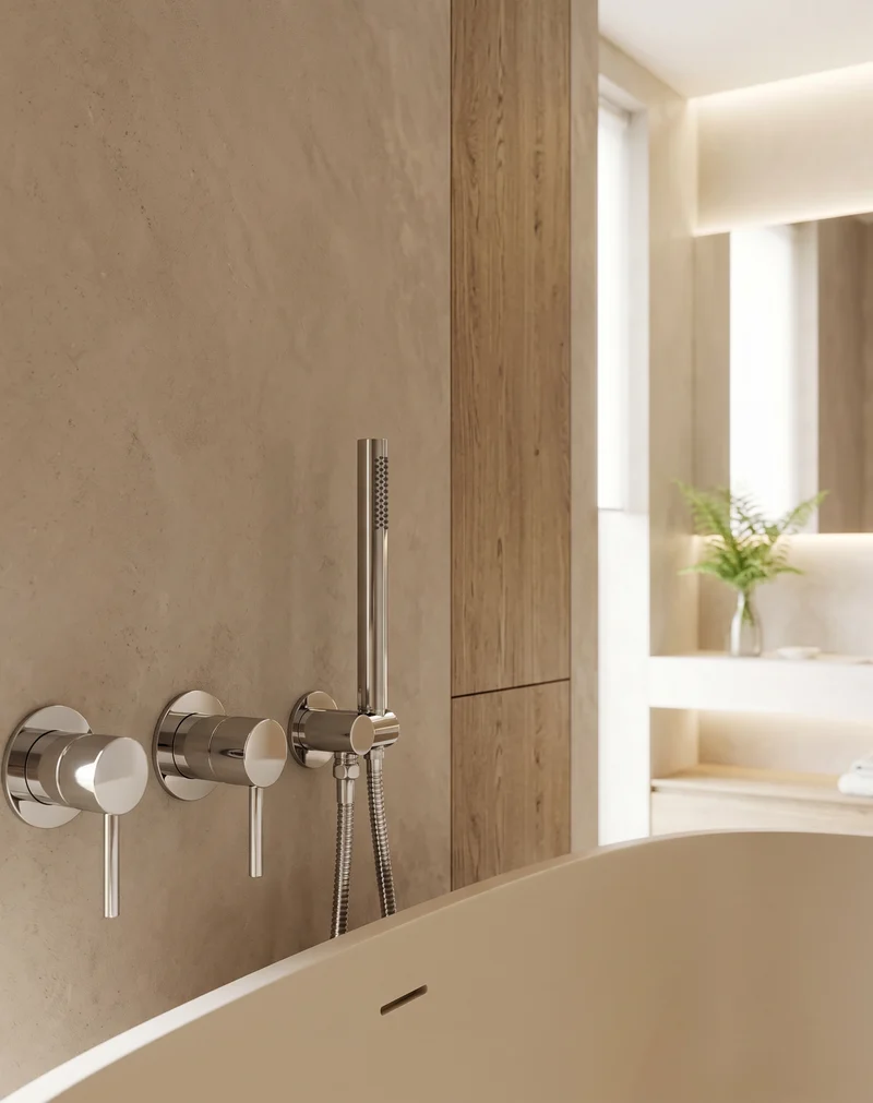 Ensemble de bain encastré chromé