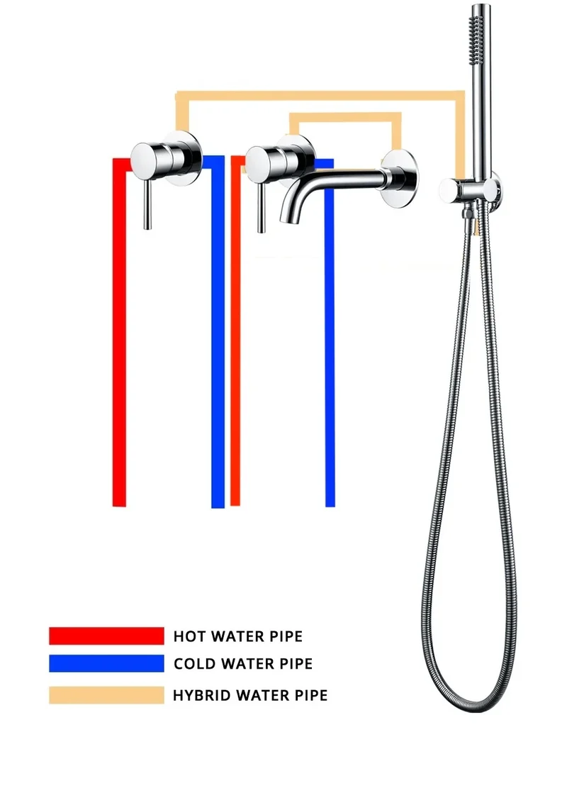 Ensemble de bain encastré chromé