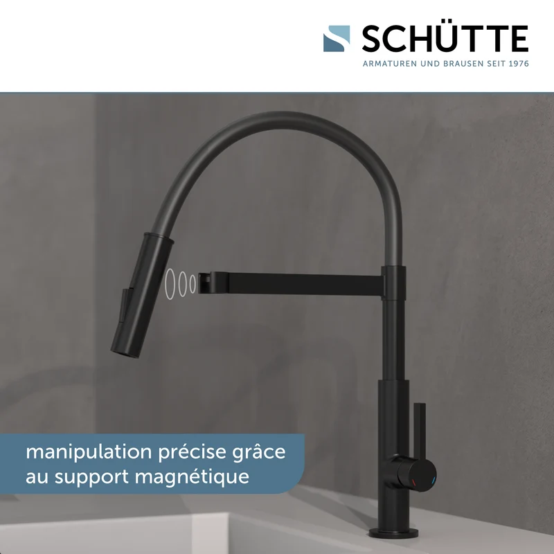 Robinet Douchette Schütte MIAMI noir mat