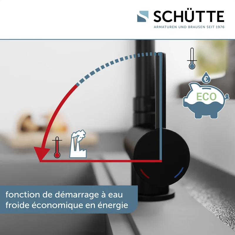 Robinet rabattable Schütte WINDOW noir mat