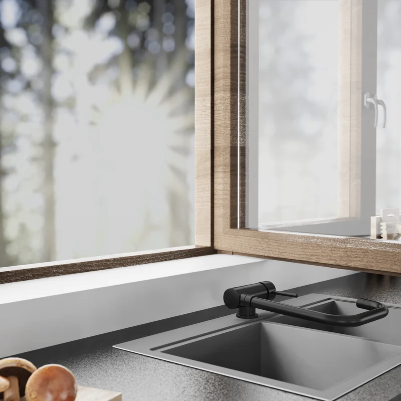 Robinet rabattable Schütte WINDOW noir mat