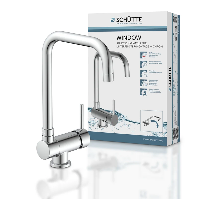 Robinet rabattable Schütte WINDOW chromé