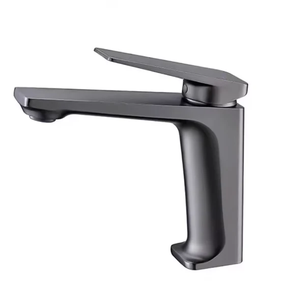 Mitigeur de lavabo gris brossé