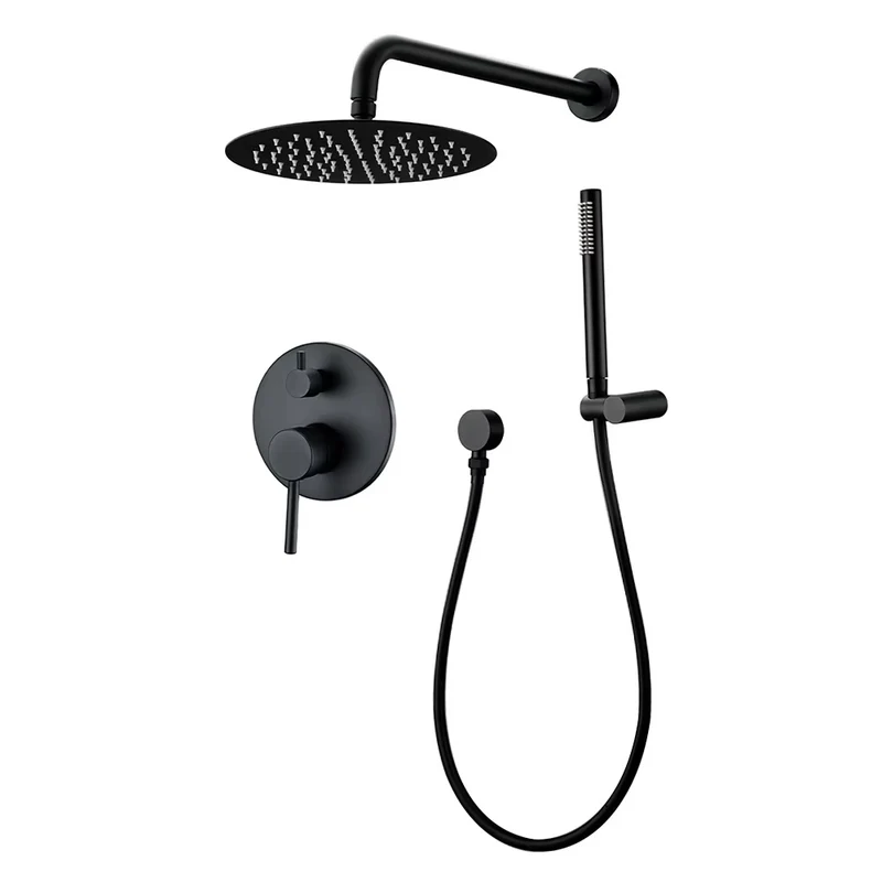 Colonne de douche encastrée noir mate