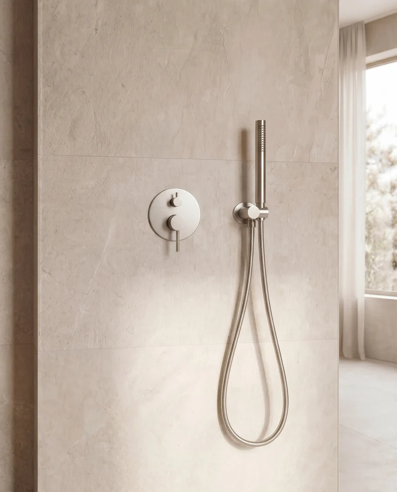 Colonne de douche encastrable acier brossé