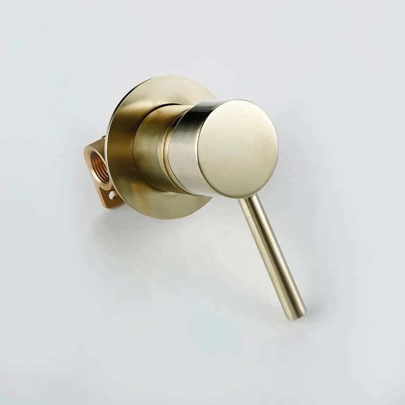 Double colonne de douche encastrée or brossé