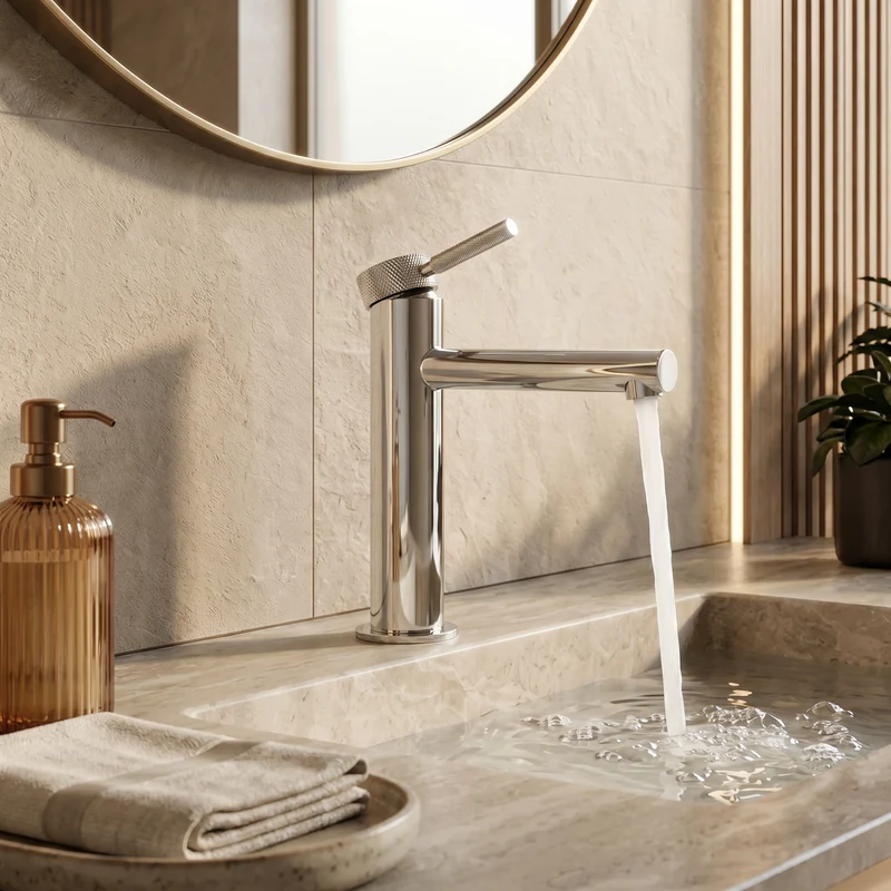 Mitigeur de salle de bain chromé