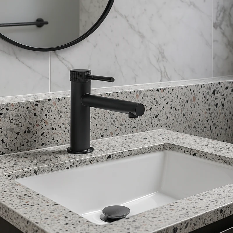 Mitigeur de salle de bain noir mate