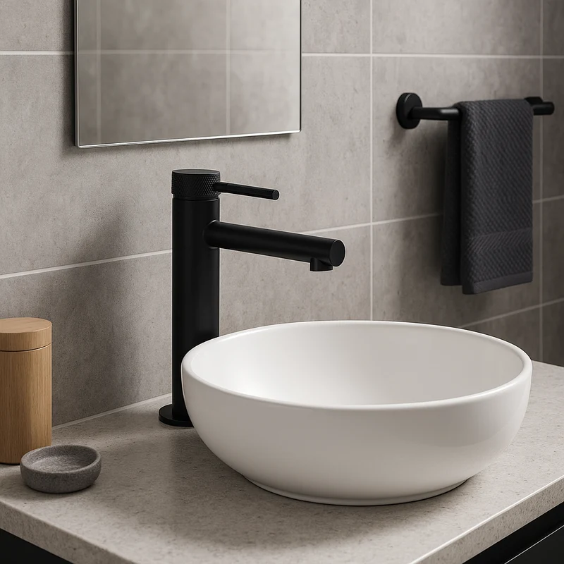 Mitigeur de salle de bain noir mate