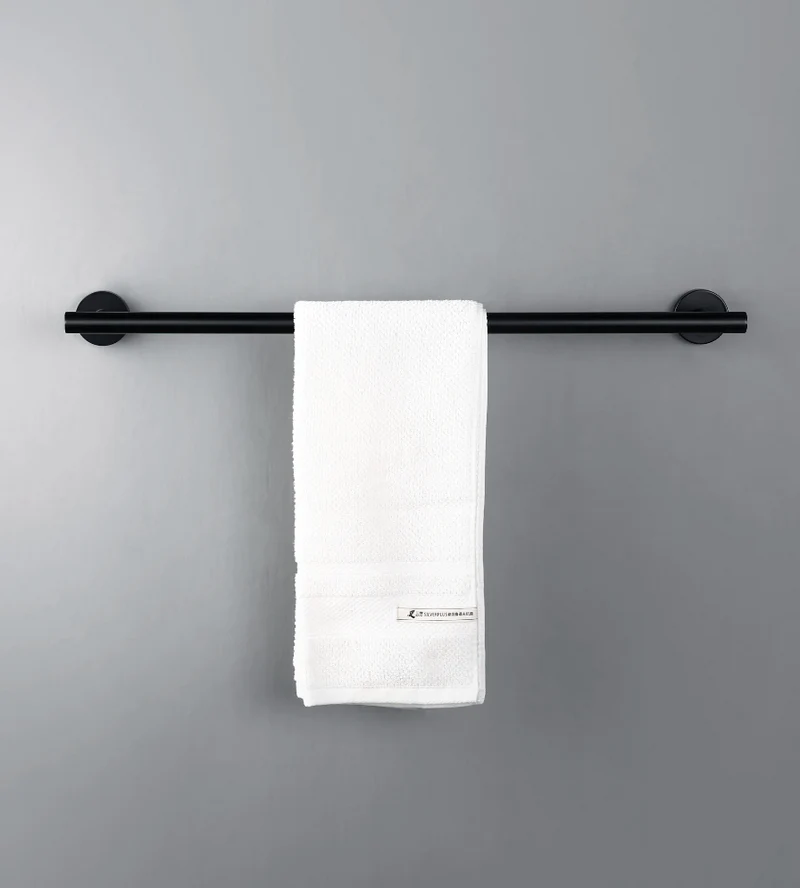 Porte-serviettes noir mate lisse