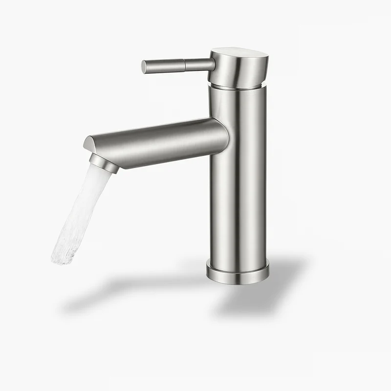 Robinet de lavabo en acier inoxydable brossé