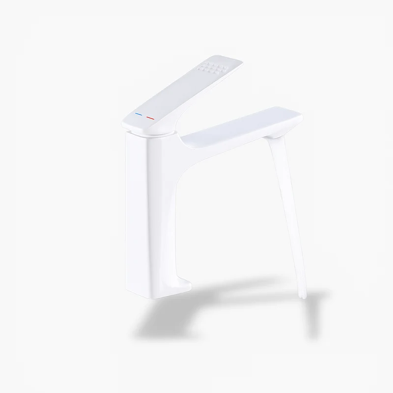 Robinet mitigeur lavabo chromé noir – Design carré moderne