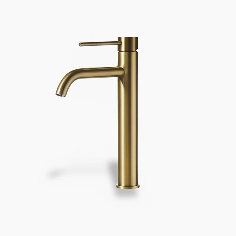 Robinet lavabo haut rose brossé – Mitigeur design salle de bain