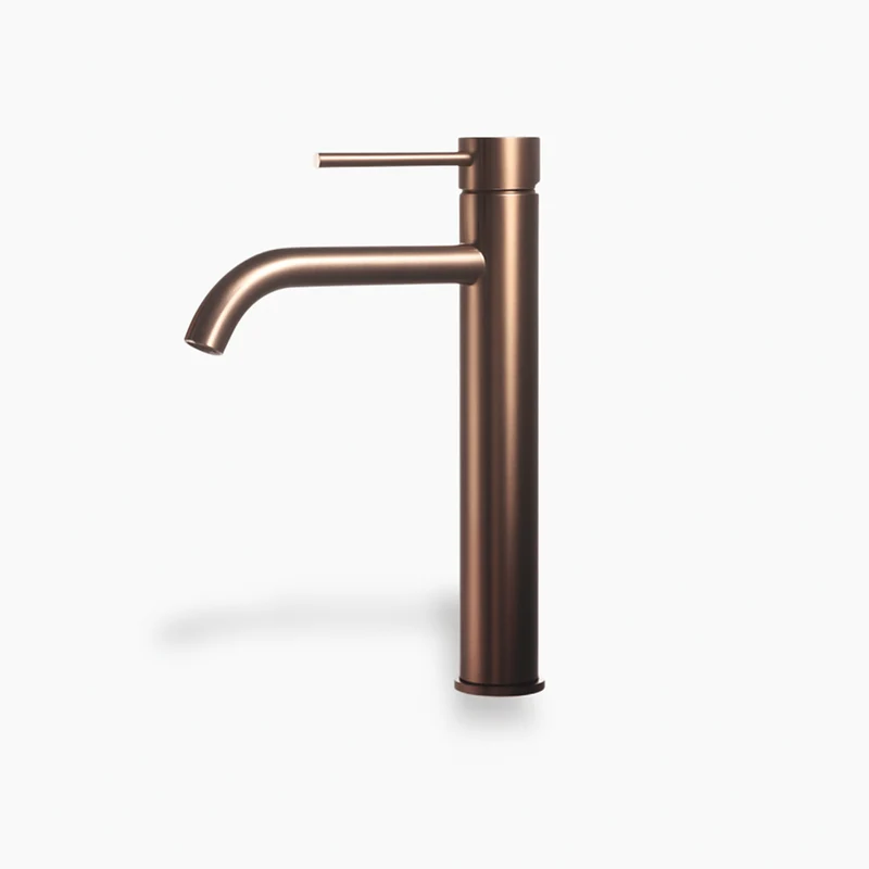 Robinet lavabo haut rose brossé – Mitigeur design salle de bain