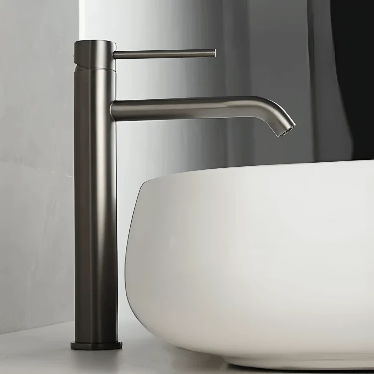Robinet lavabo haut rose brossé – Mitigeur design salle de bain