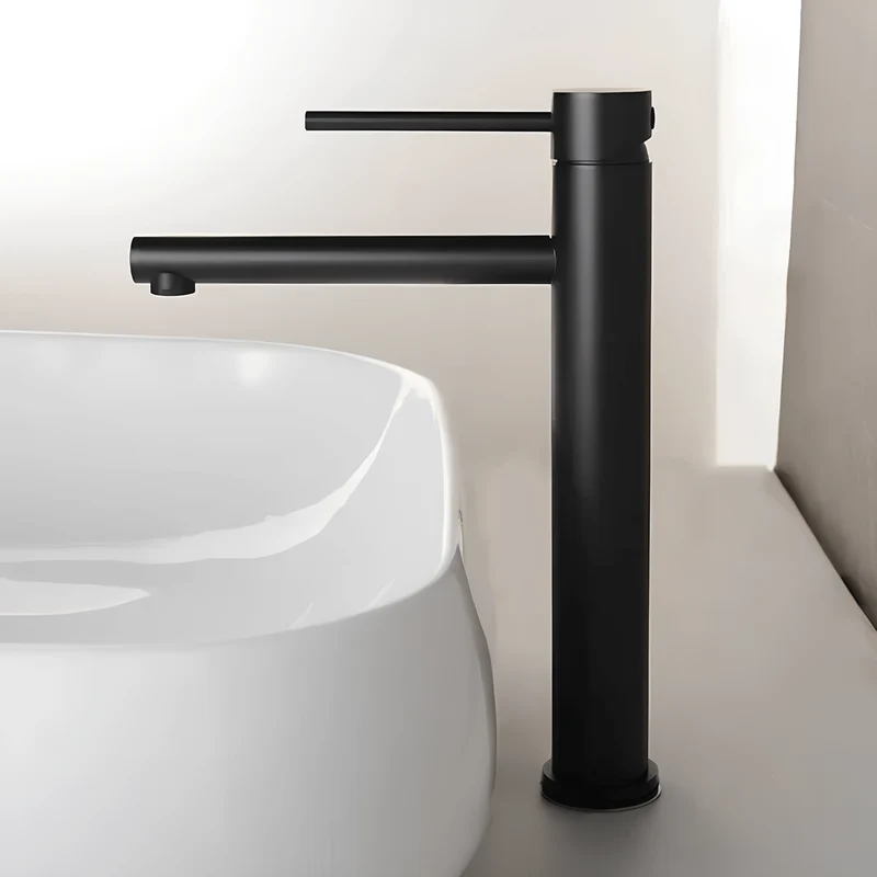 Robinet lavabo haut rose brossé – Mitigeur design salle de bain