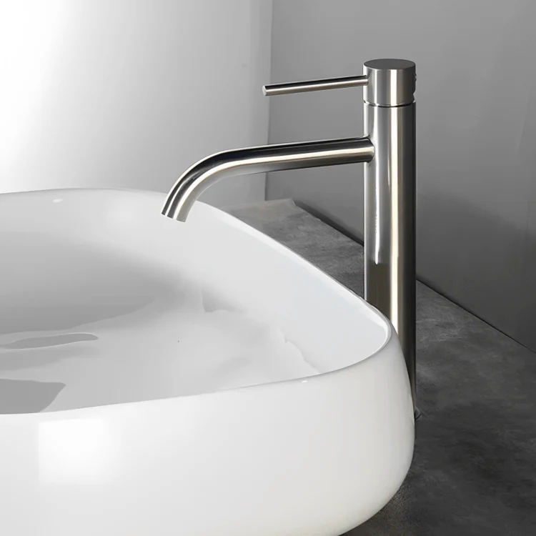 Robinet lavabo haut rose brossé – Mitigeur design salle de bain