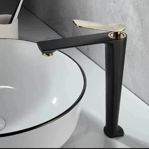 Robinet rose salle de bain en laiton – Mitigeur design ponté avec poignée unique